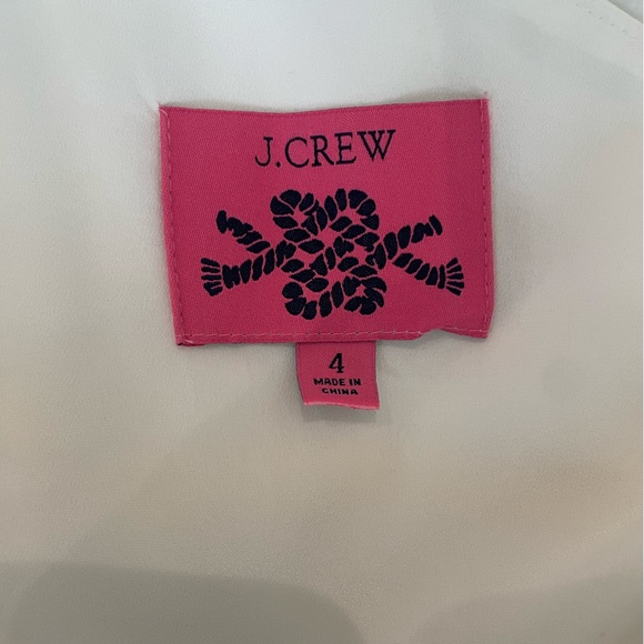 J. Crew One Shoulder Fit-n-Flare Poplin White Dress with Colorful Stripes - Picture 3 of 15